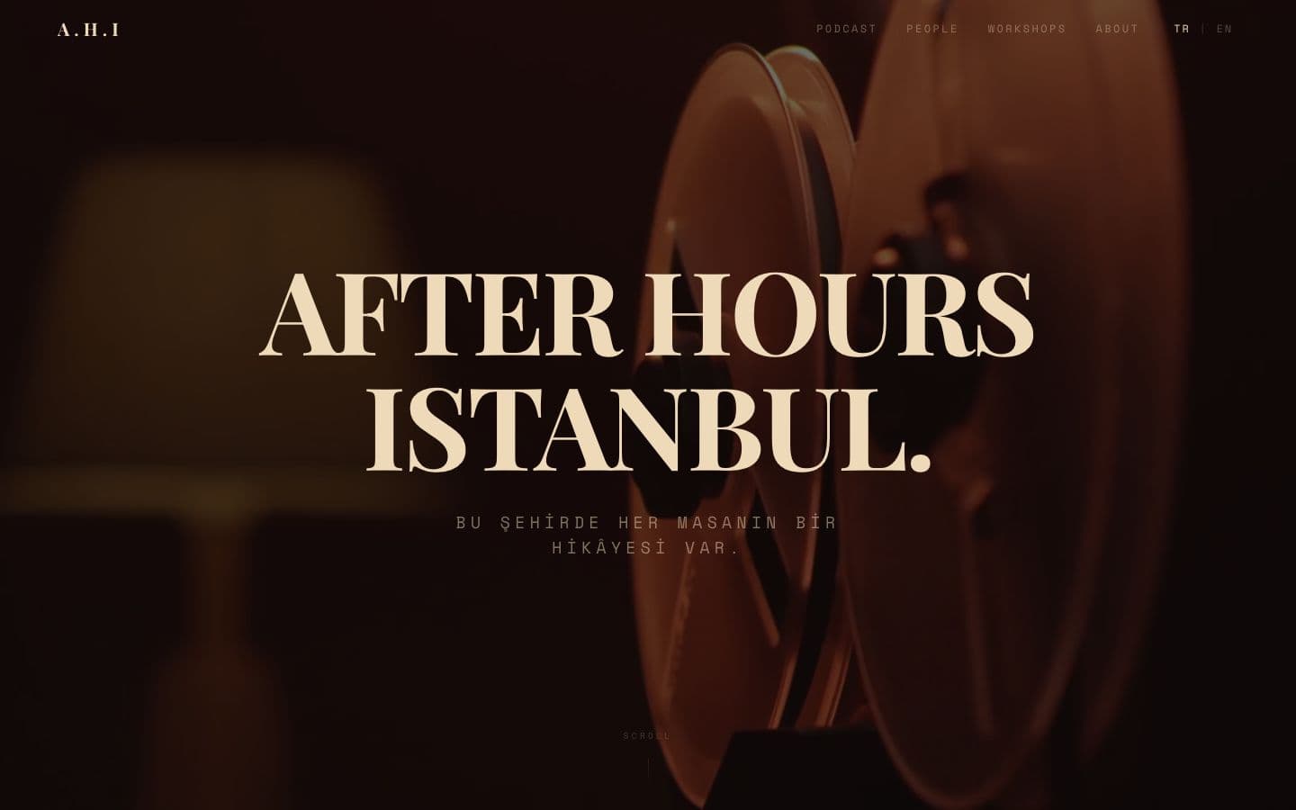 Screenshot of the After Hours Istanbul site