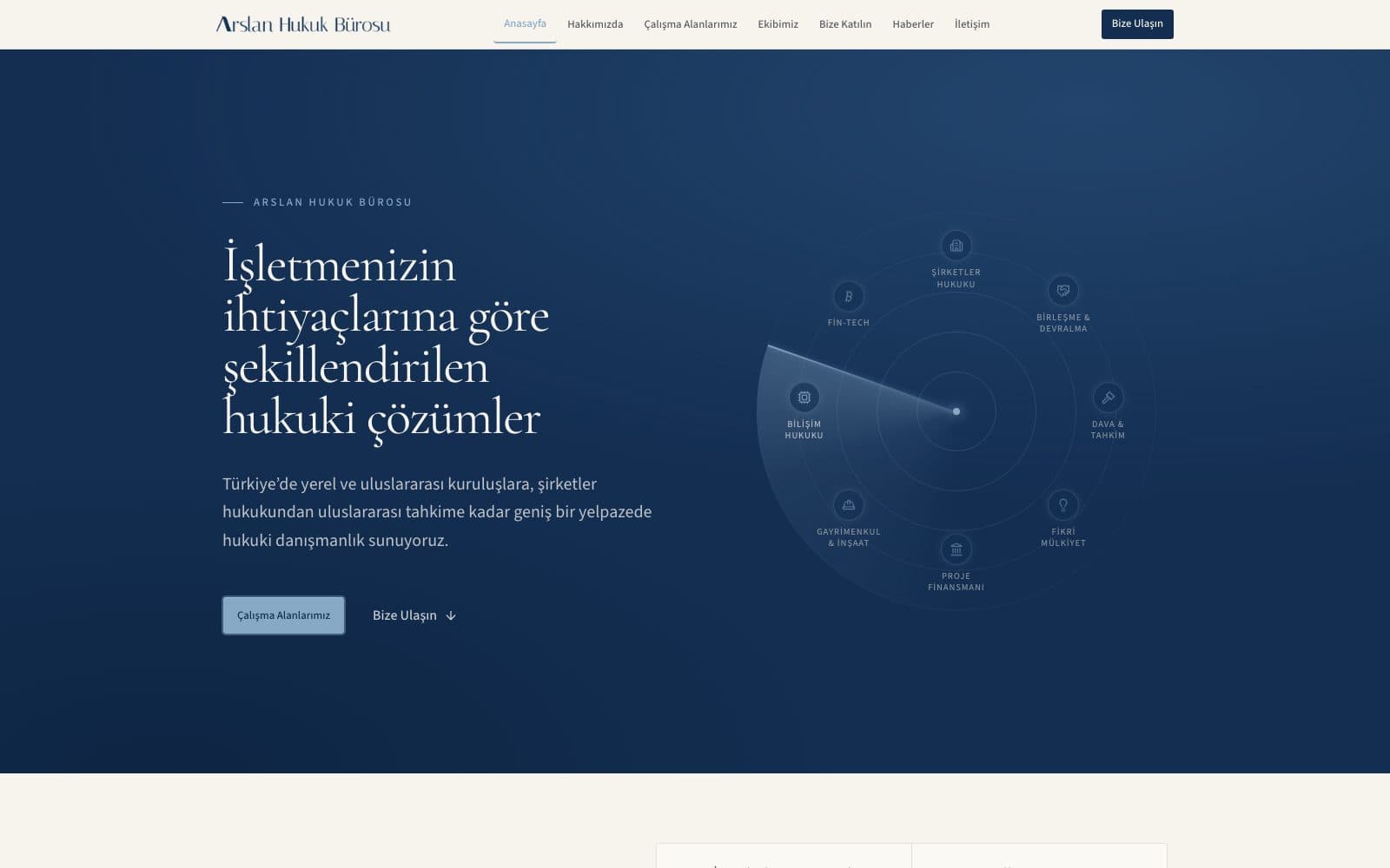 Screenshot of the Arslan Law site